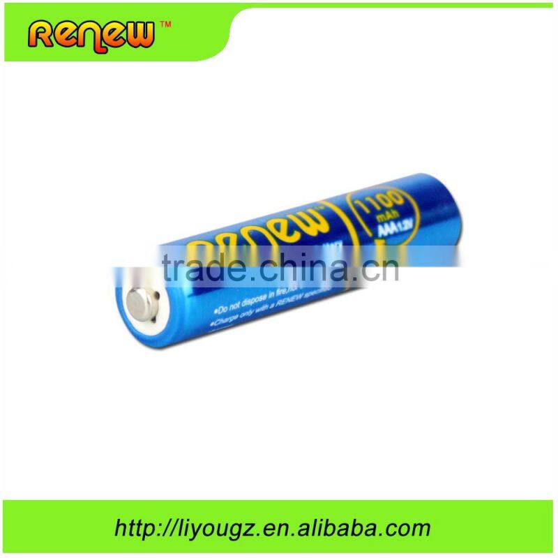 RENEW brand Ready-To-Use NiMH 1100mAh AAA Rechargeable Batteries, 8 Pack