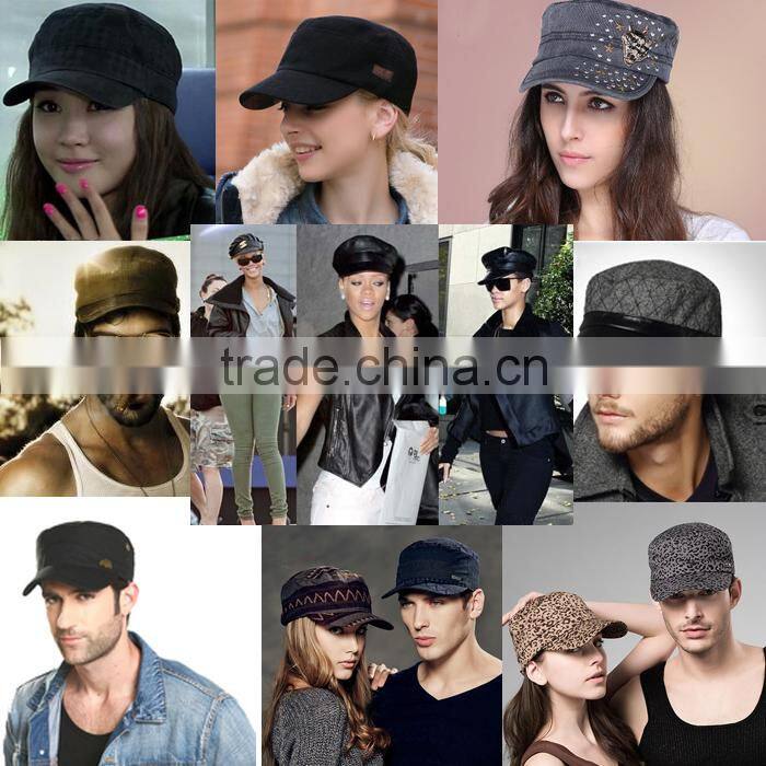 Pure Color Simple Trendy and Retro Military Army Cap Unisex Bulk Military Hat