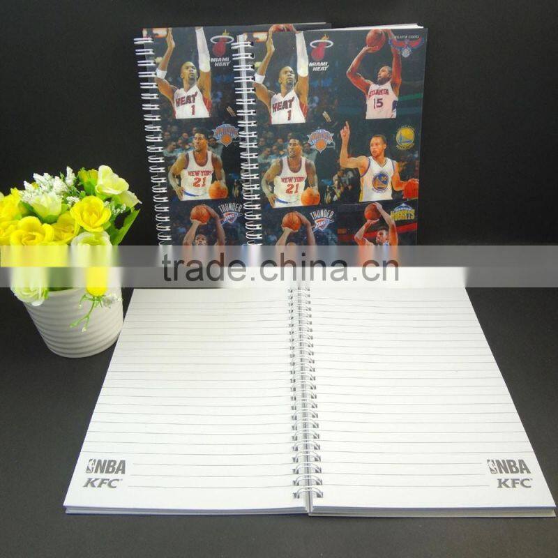 A5 full colors printing 3d spiral notebook