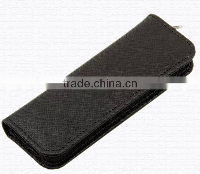 Wholesale travel single custom display leather case for pens,pu pen bag
