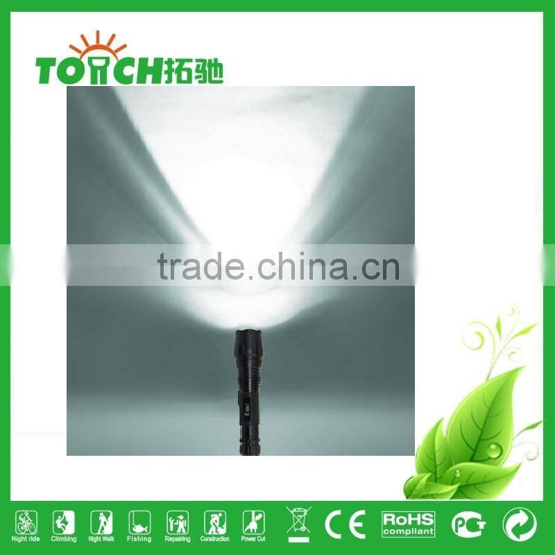 T6 super bright LED flashlight zoomable LED flashlight CE EMC ROHS FCC