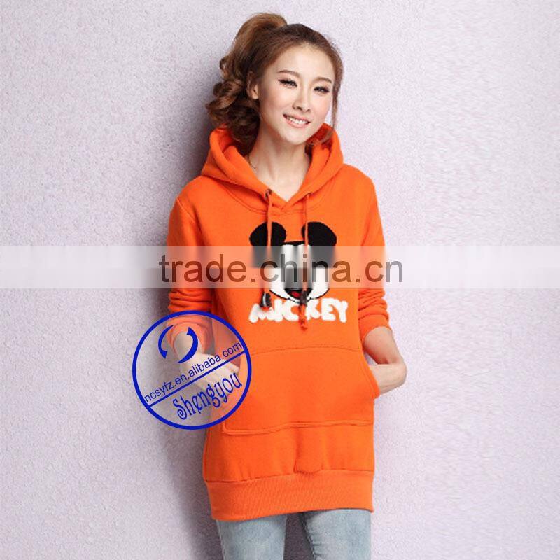 Custom cheap fleece plain fancy hoodies for women