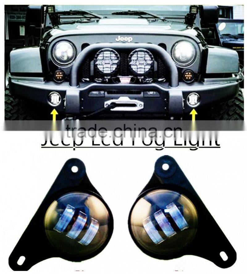 2Pcs 4 Inch Front Bumper LED Fog Light For JEE-P Wrangle-r Unlimited JK Dodge Chrysler Magnum 12V 24V Car Driving Fog Lamp