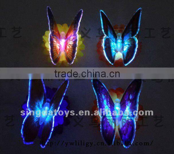 Blue with light toys fiber optic butterflies on sticks