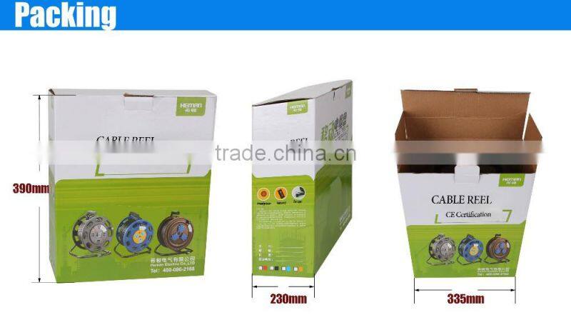 Plastic cable reel stand with European sockets