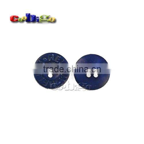 15mm(24L) Fashion Character Buttons Blue Nylon 4 Holes Sewing Craft DIY Accessories For Bag Garment #FLN008-15(Blue)