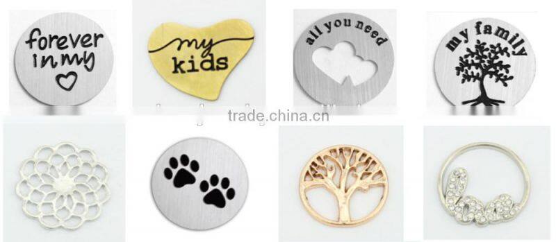 2016 Trendy Heart Shape Love Stainless Steel Living Memory Locket Plates