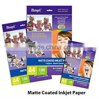 128g Real colors inkjet matte coated paper&matte paper& inkjet photo paper (high quality,for inkjet printer)