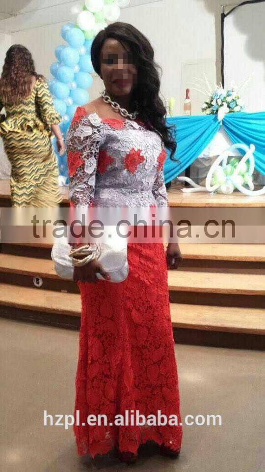 2015 latest design fashion african dress embroidery swiss guipure lace fabric for women