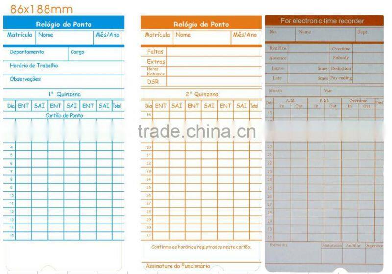 LCD display punch time card attendance machine