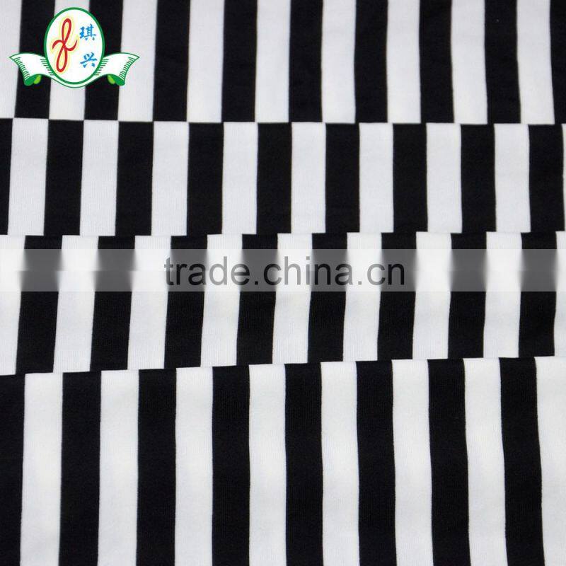 White And Black Strip Common Design Spandex Nylon Mechanical Stretch Lingerie Jersey Fabric