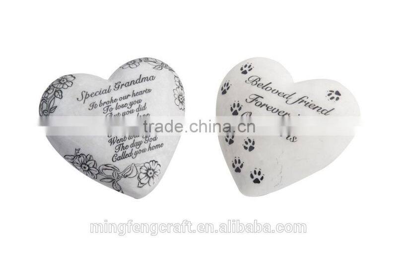 Garden decoration resin heart stone
