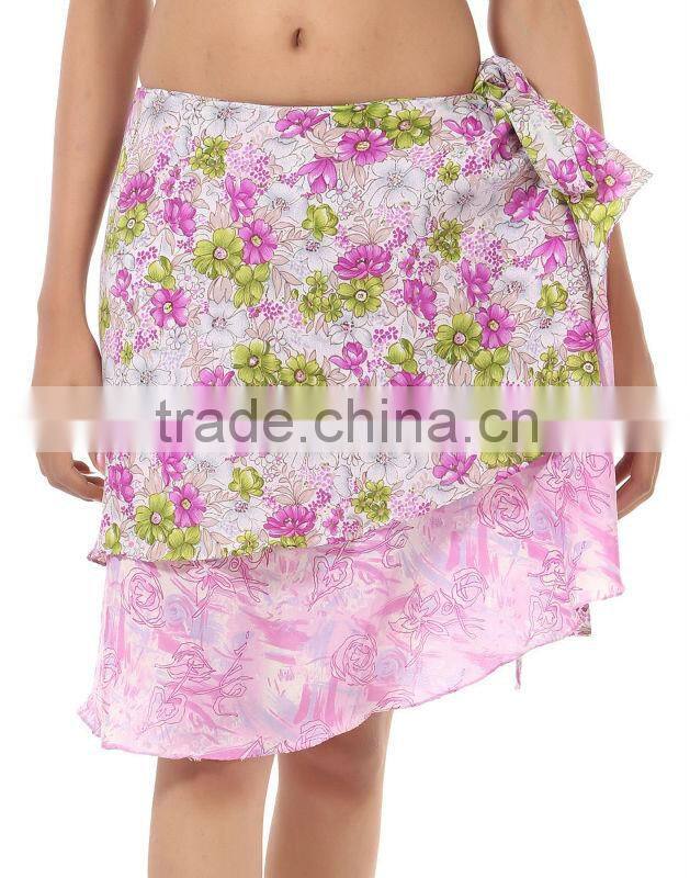 Indian Fine Quality Sari Silk Wrap Skirt At Best Price