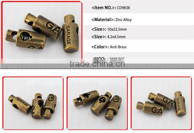 CD9838 Fashion Custom Cord Stopper Metal for Garment