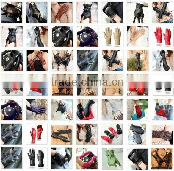 2016 ethiopian sheepskin ladies black gloves for the cold