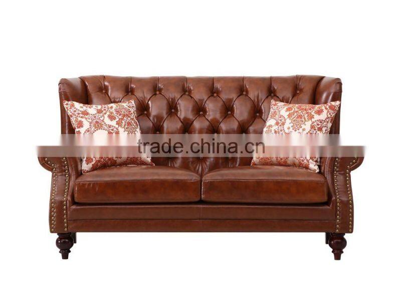 antique home leather upholstery furniture sofa set with high quality