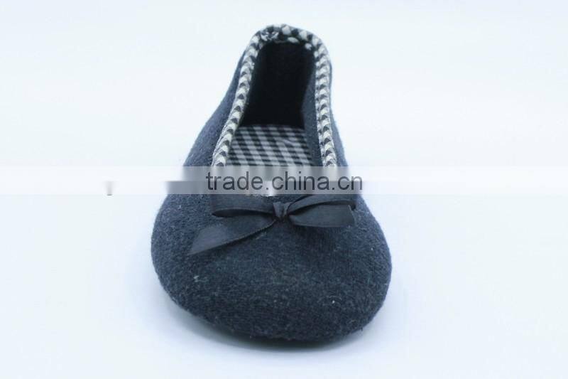 2016 black color soft fur top ballet shoes