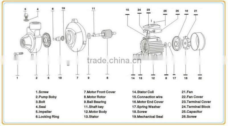 0.5 hp water pump mini water pump water pump 1hp for sale