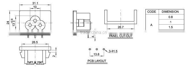 DB-6-2P19P6 DB-6 SERIES RECEPTACLE