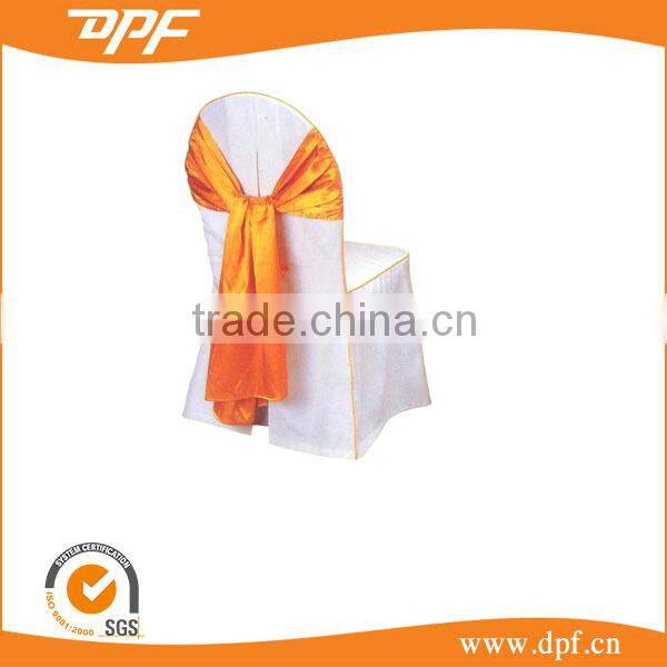 hotel hot sale 100% polyester wedding ruffle chair covers and sashes