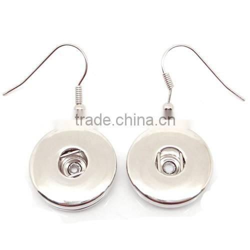 Hot trend custom metal snap button rhinestone button earrings for woman