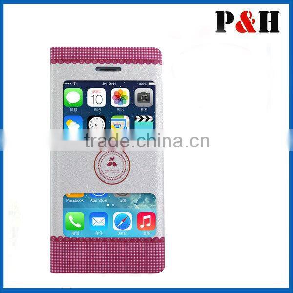 New flip scuttle case color printing leather case for iphone 5 mobile phone case