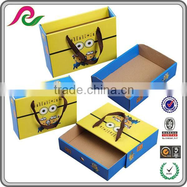 Flat folding corrugated gift box with 4 color printing for packaging