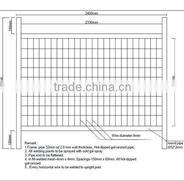 Temporary Safety Fence Hot dip galvanized Steel Material