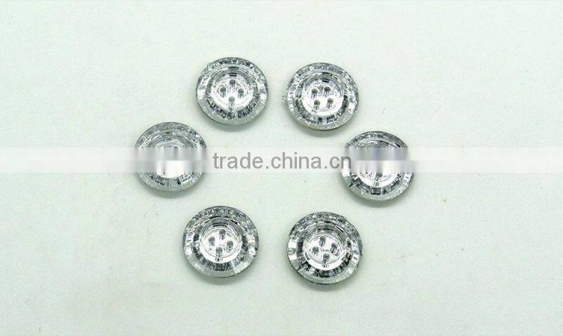 NA4 Round Diamond-Look Acrylic Rhinestone Buttons 2 Holes Faceted Sew On Button Box garment accessories scrapbooking DIY craft