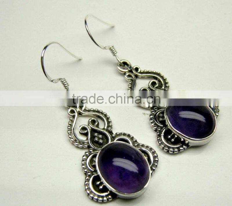 Amethyst & Garnet 925 Sterling Silver Handmade Ring, Gemstone Silver Jewelry, Designer Oxidized Silver Handmade Ring