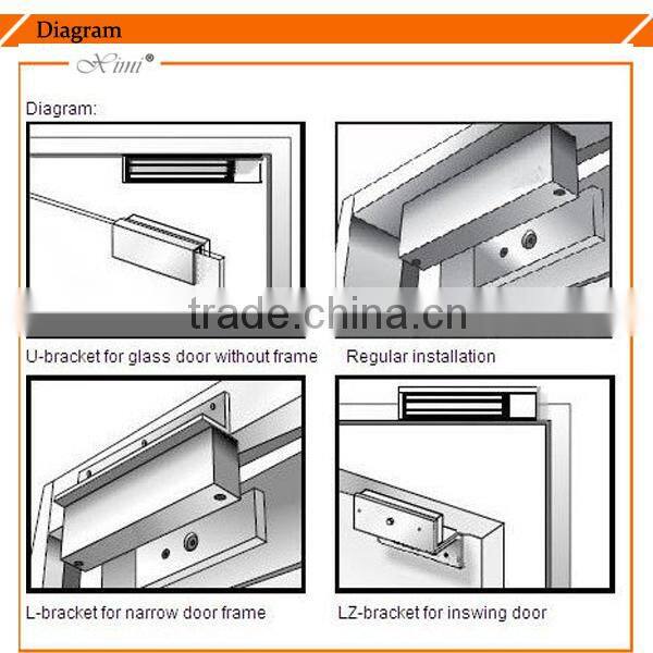 12V 24V swing gate electric lock magnetic door lock frameless glass door magnetic lock electric magnetic lock