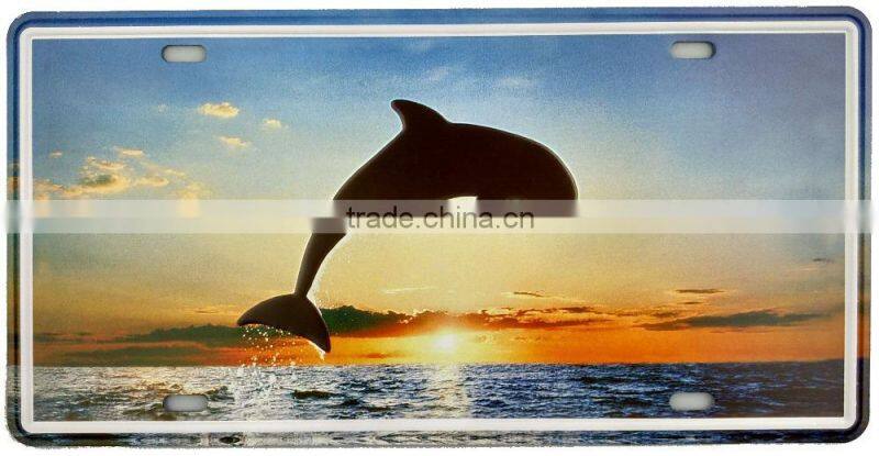 Metal wall art decoration embossed license plate