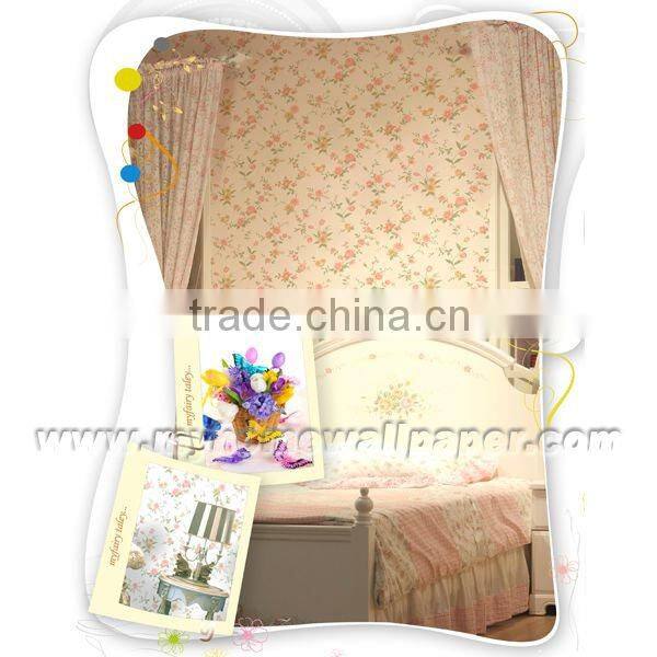 Country Style Vinyl Chinoiserie Wallpaper (own factory&various designs) (091605)
