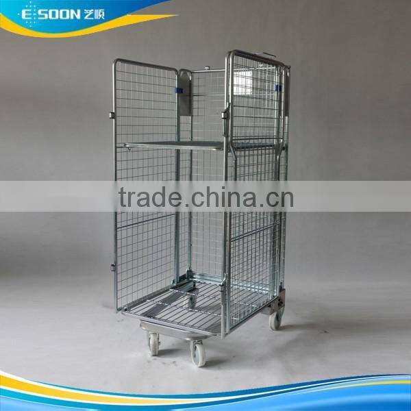 Zinc nesting carts with middle shelf