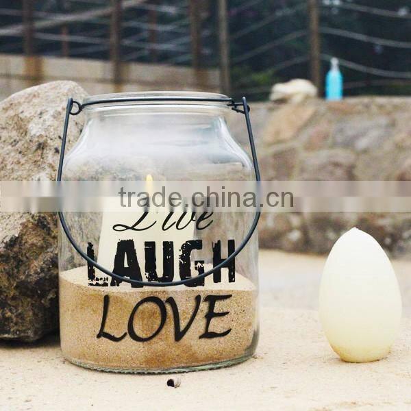 Eco-friendly recyclable painted colorful glass glass votive candle holder for wedding