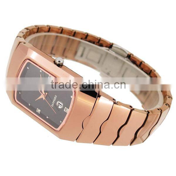 Rose gold tungsten steel fancy wrist watches for men