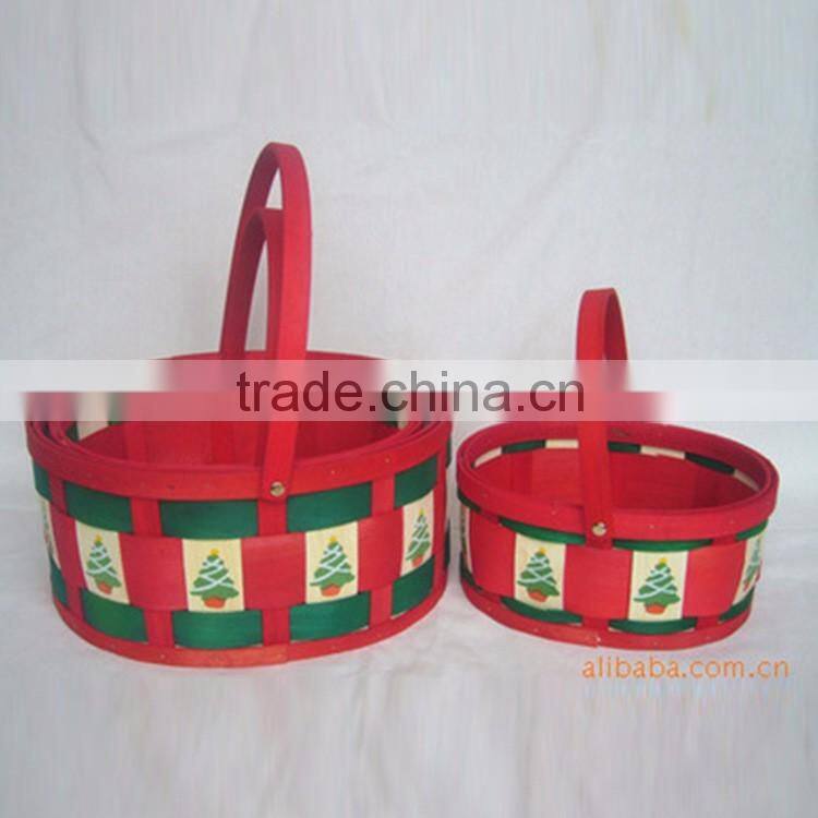 Gift basket for Christmas day decoration with handle
