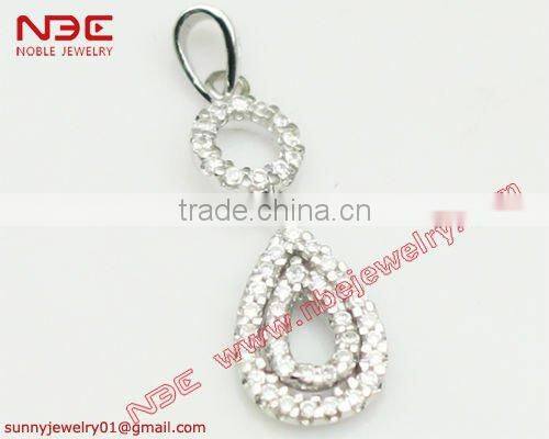 925 sterling silver pendant with black AAA zircon stone