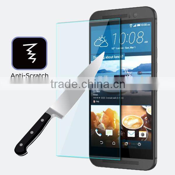 9H hardness for tempered glass screen protector htc one M9,for HTC M9 screen guard