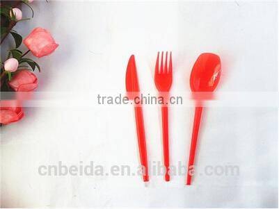 Disposable plastic 3 pieces of fork/ knife /spoon for picnic /barbecue tableware