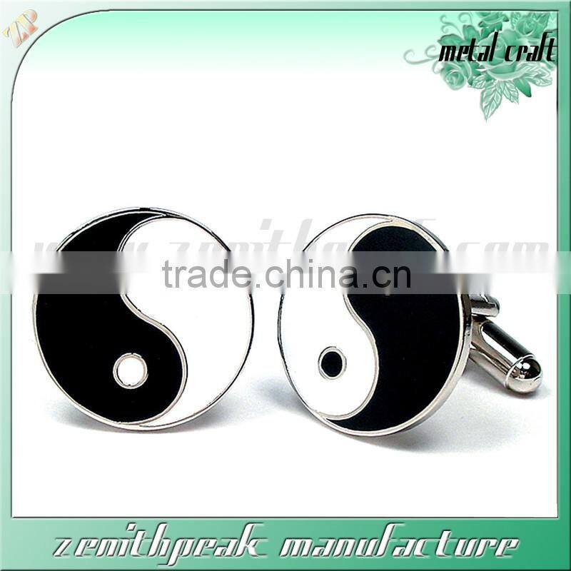 2016 Newest Design Silver Green Enamel Stainless Steel Cufflink For Men