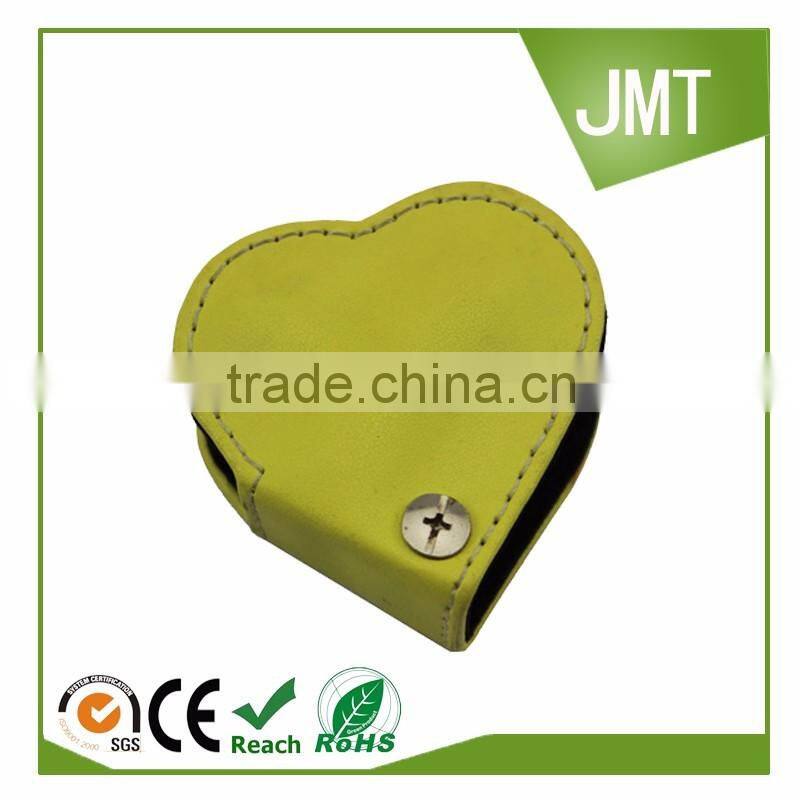 2016 new item Heart shape pretty pu leather alarm clock