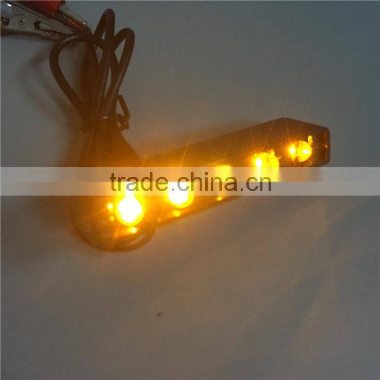 4x Universal Motorcycle Black 5 LED Turn Signal Indicators Blinker Amber Light