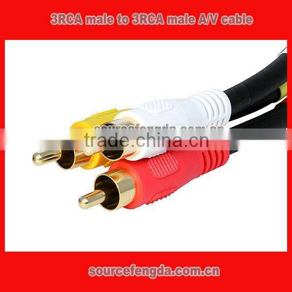 High quality composite 3 RCA to 3 RCA M/M A/V cable