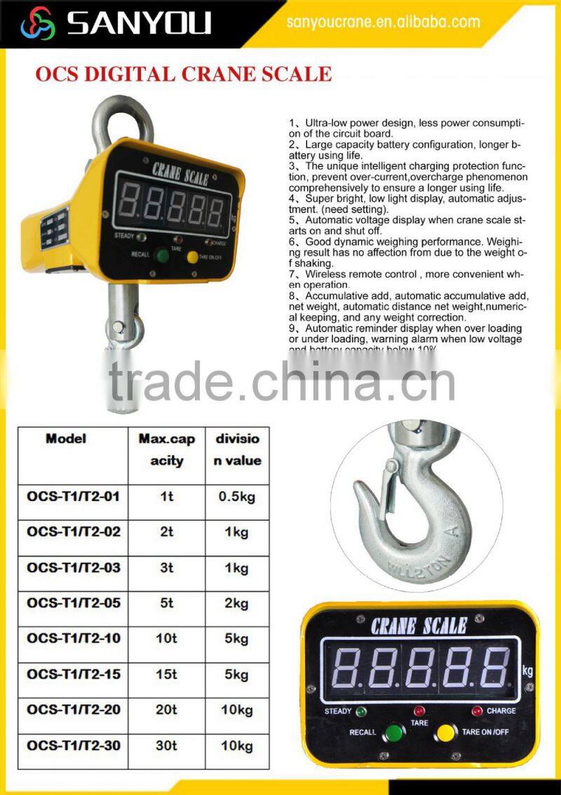 OCS-100/200/300 Crane Scale with buletooth function (connect with mobile or PC)