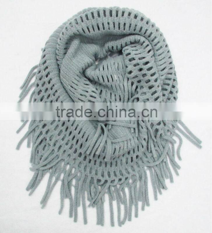 2014 new whole sale winterfashion hollow out loop knitted infinity scarf
