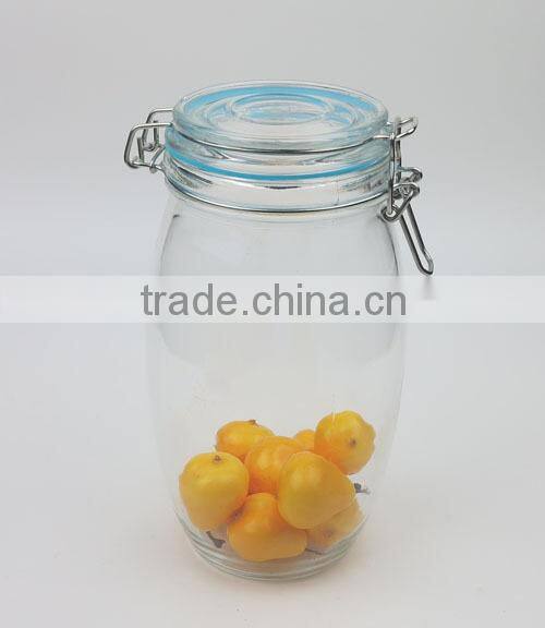 1300ml Canned Food Used Glass Jar with Metal Clip and Silicon Ring