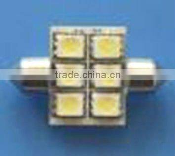 T10*31mm 6SMD 5050 3chip Car LED Light