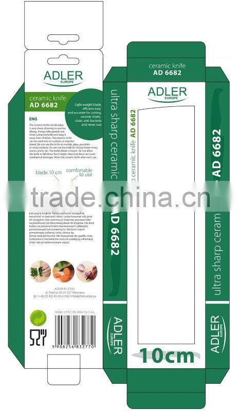 Ceramic Knife, made of top quality materials, better hardness than steel, very sharp, allows on precise slicing