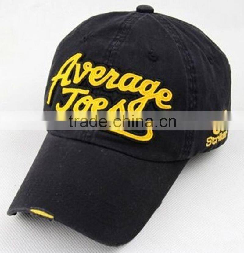Newly fashion cotton embroidery hip hop washed golf caps